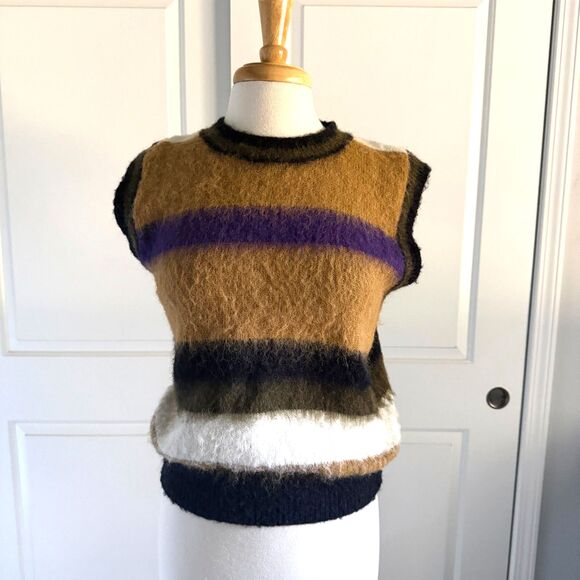 ASOS Multi-Color Striped Fuzzy Vest by Lili Sidonio - Picture 9 of 9